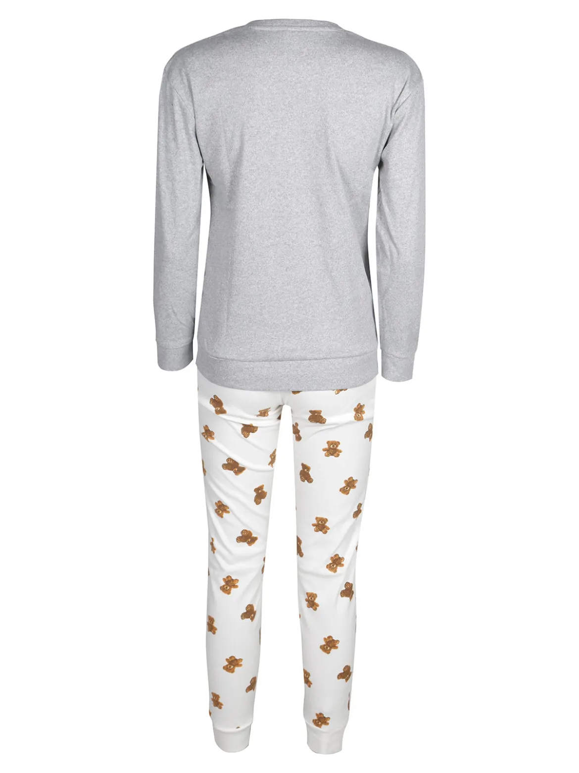 Hollywood Pigiama lungo da donna in cotone interlock con orsacchiotto