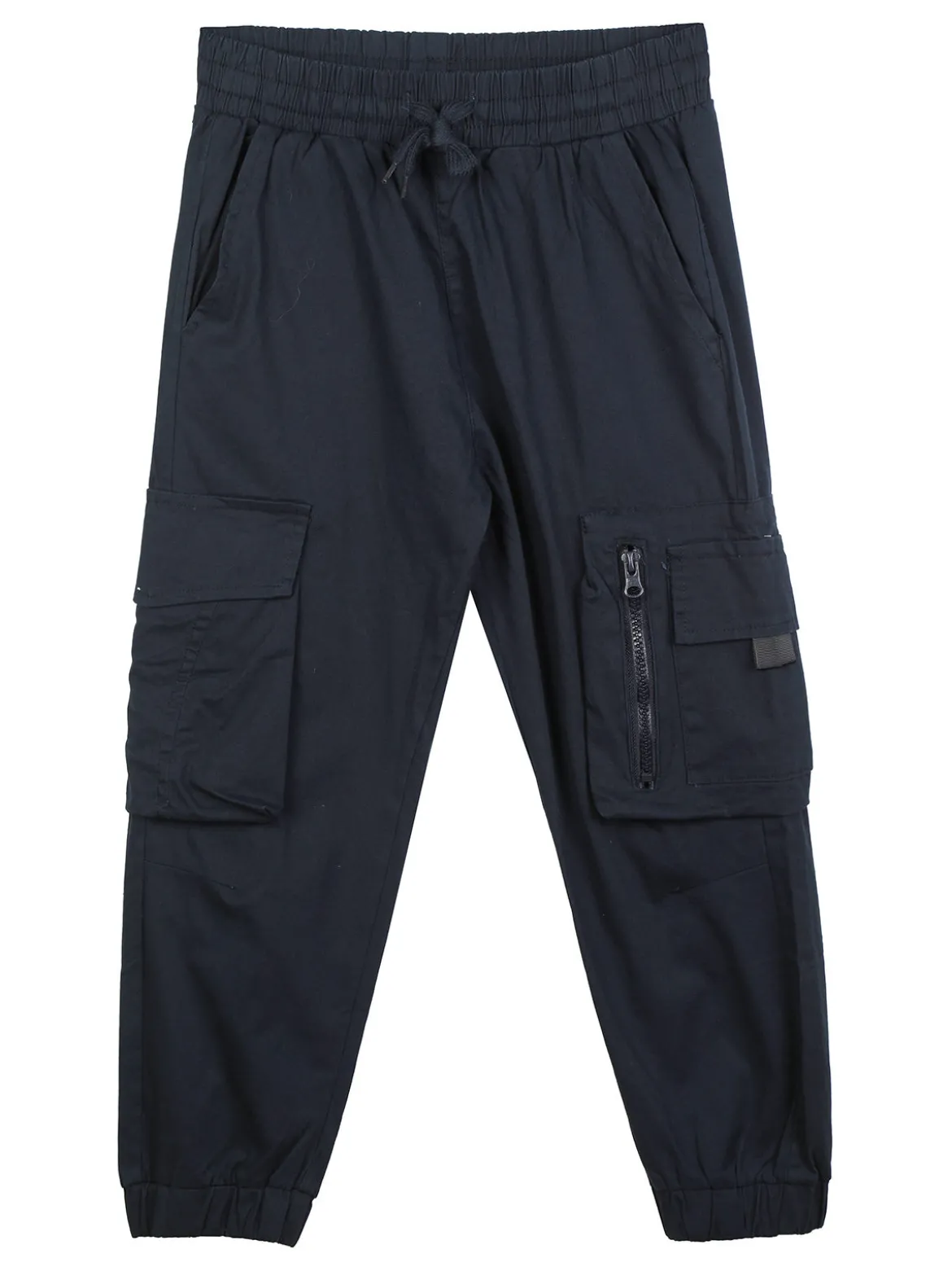 Hollywork Pantaloni da bambino in cotone con tasconi e polsini