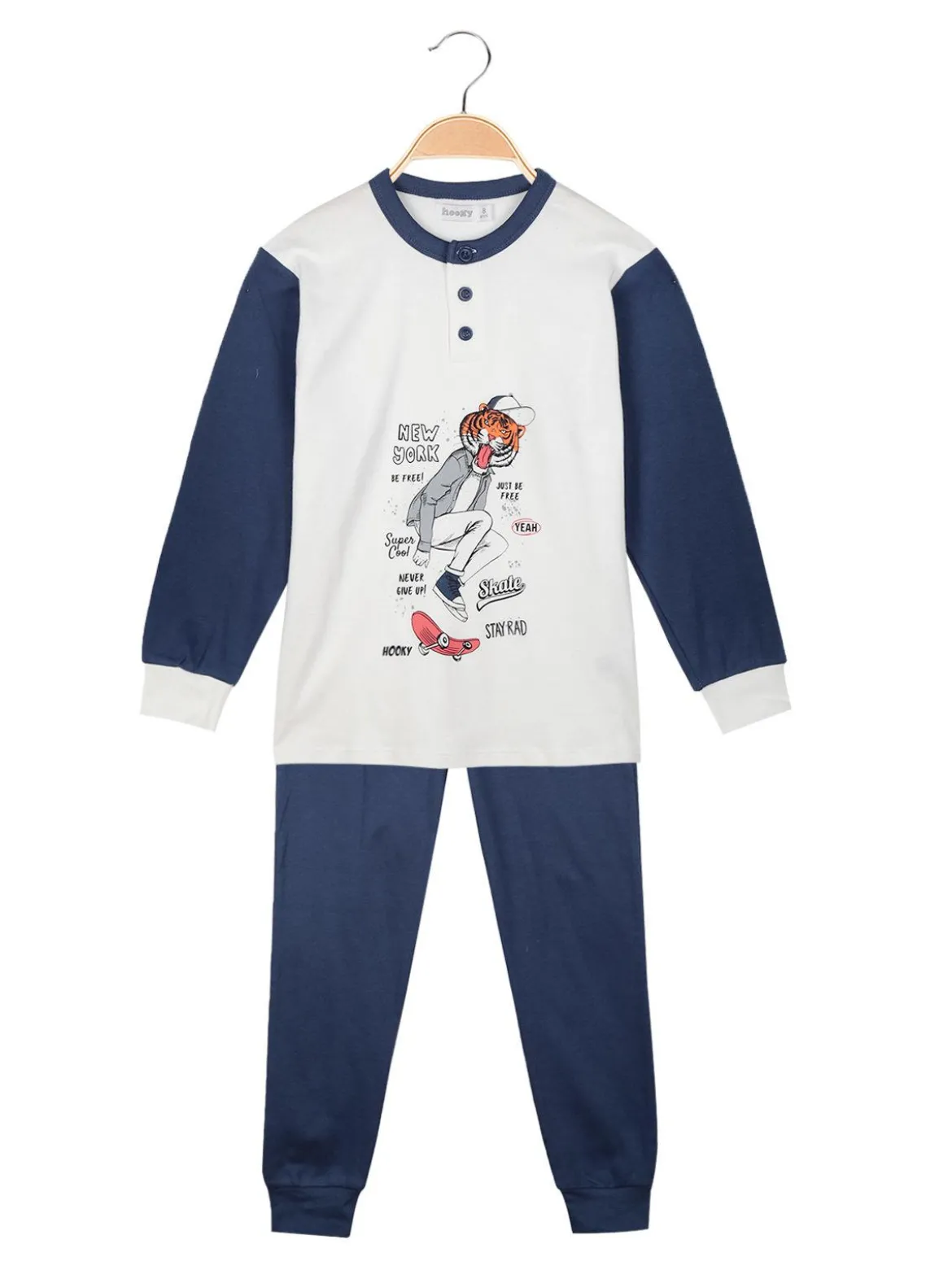 Hooky Pigiama lungo bambino con stampa disegno