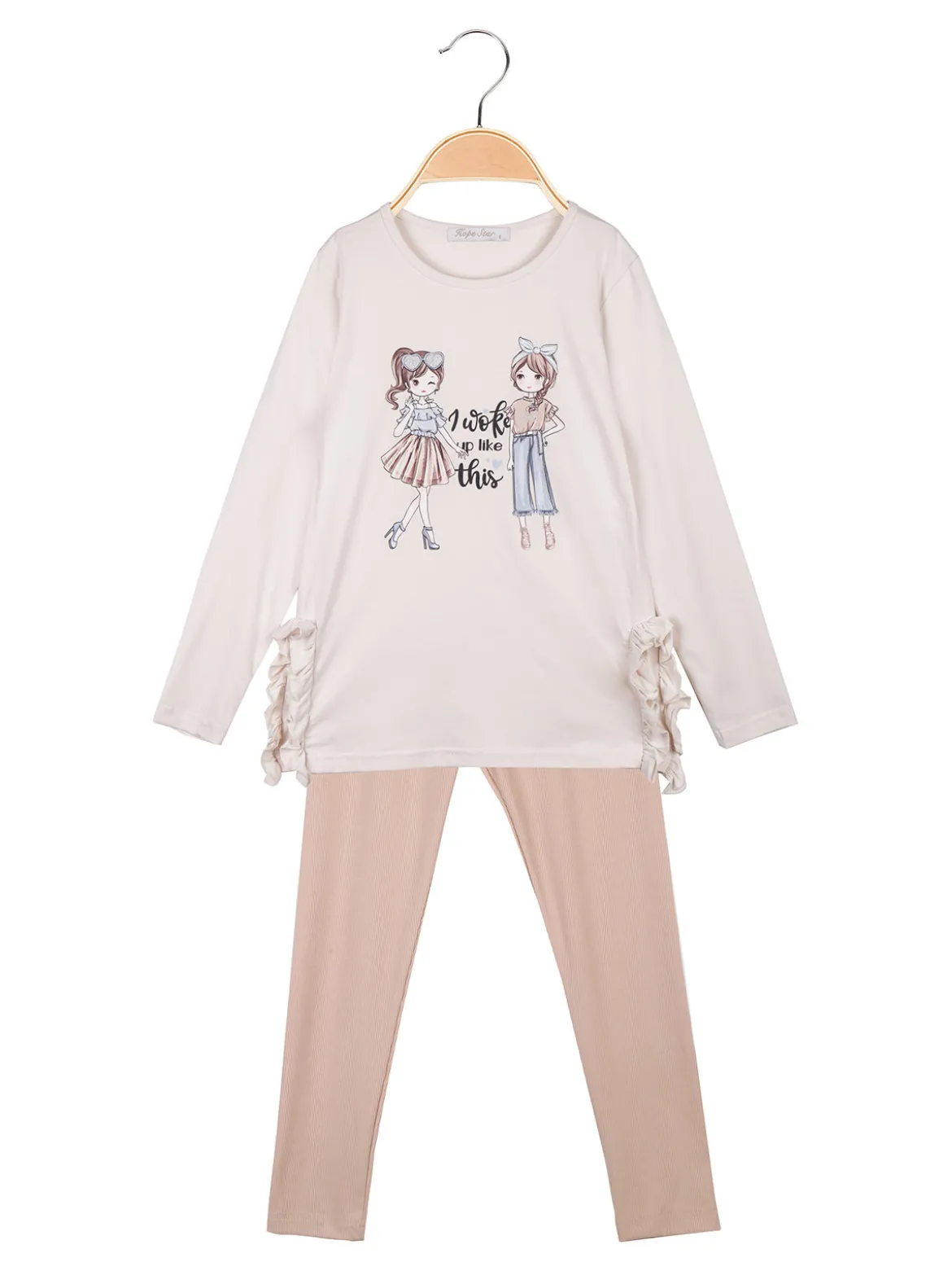 Hope Star Completo 2 pezzi da bambina con leggings a costine