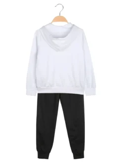 Hope Star Completo tuta da bambina 3 pezzi con paillettes cappuccio e zip - bianco