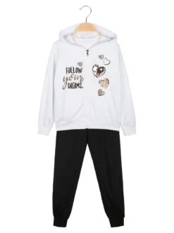 Hope Star Completo tuta 3 pezzi da bambina con cappuccio e zip