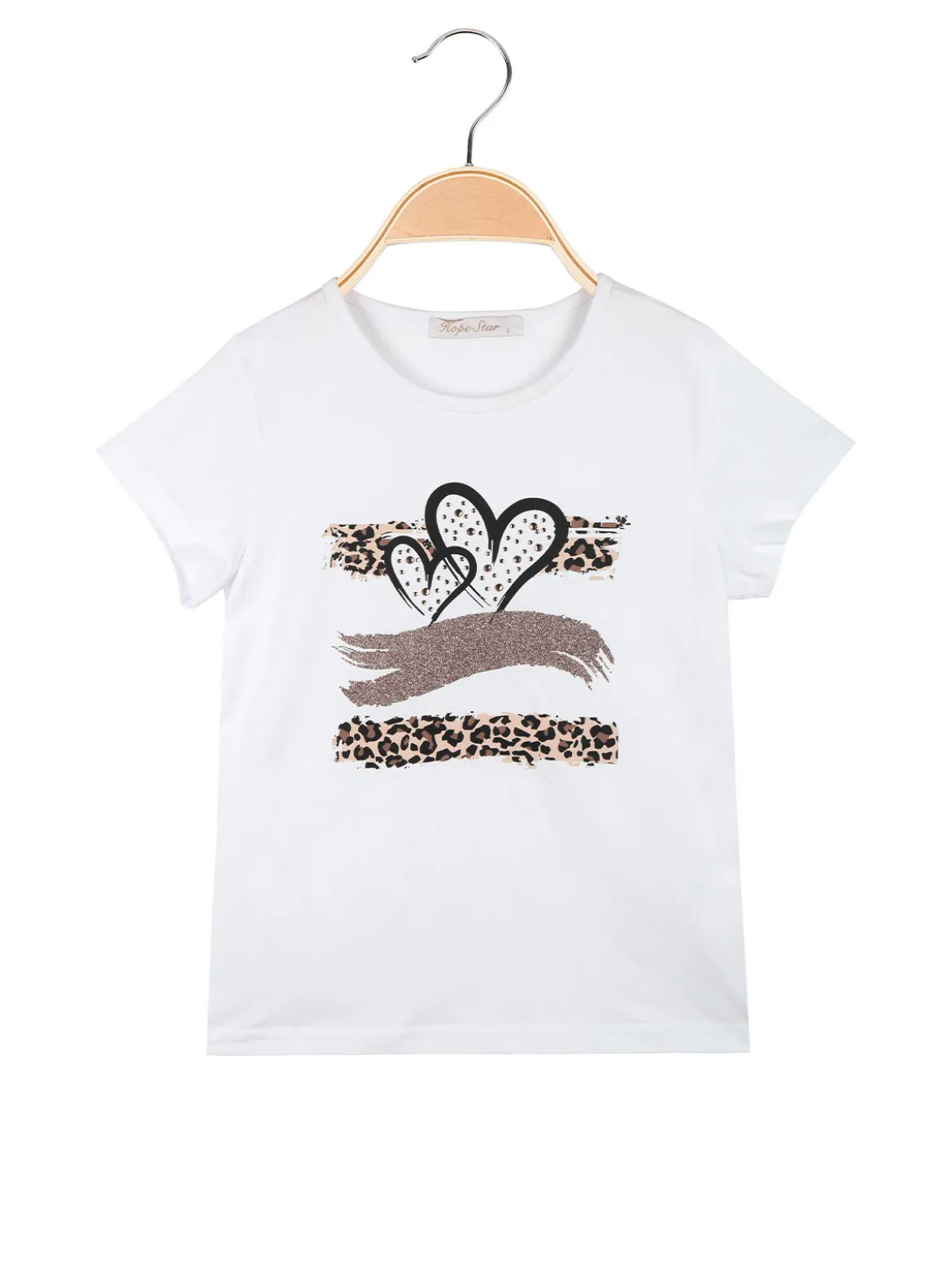 Hope Star T-shirt da bambina in cotone con stampa cuori