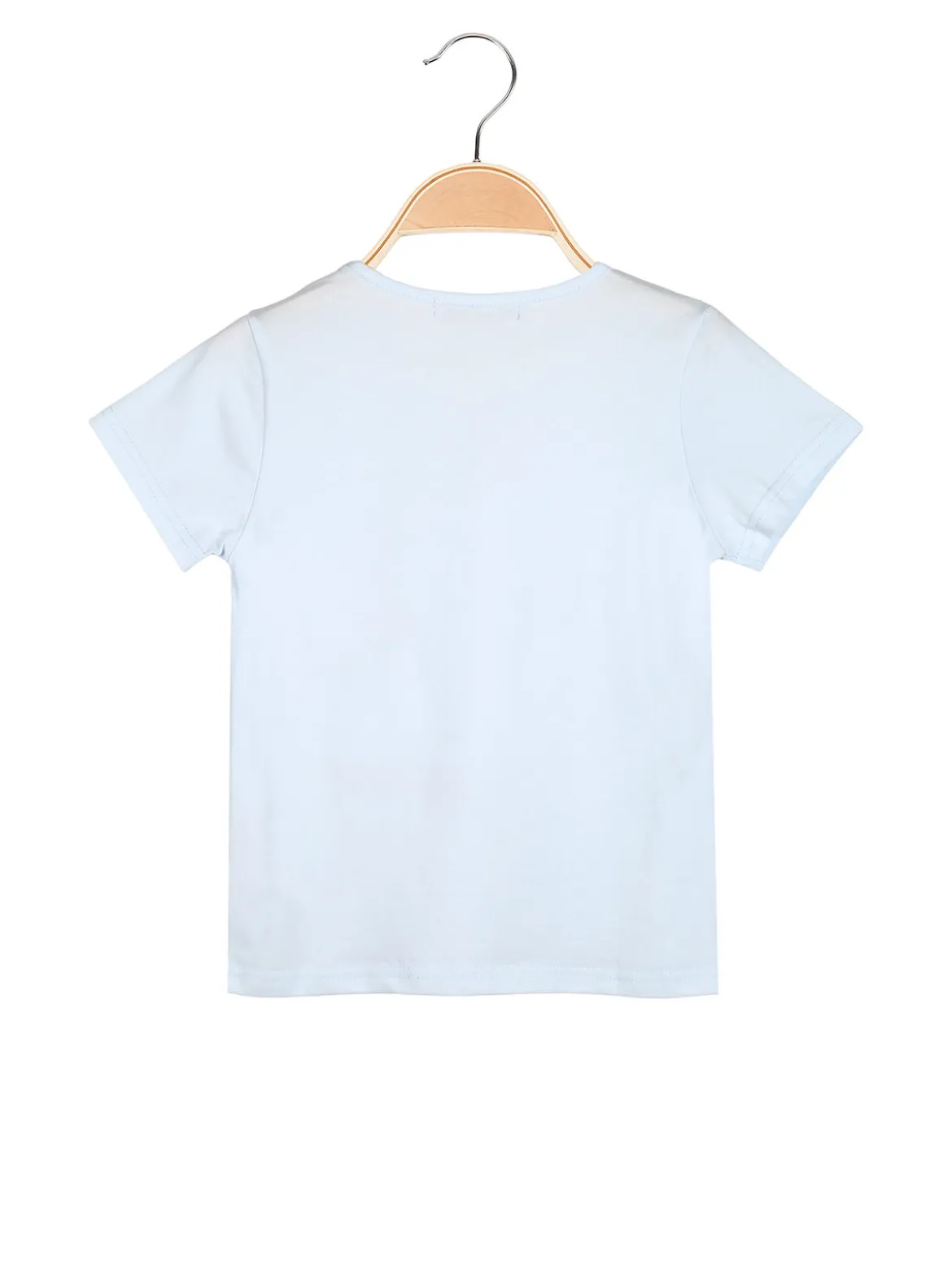 Hope Star T-shirt da bambina in cotone con stampa disegno e strass - azzurro