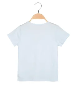Hope Star T-shirt da bambina in cotone con stampa e strass - blu