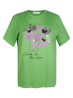 H20 T-shirt donna con cuori taglie forti