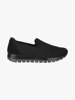 Igi&Co Sneakers donna slip on in maglia con plantare in pelle e zeppa - nero