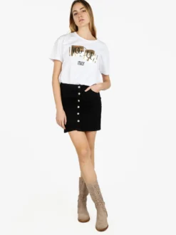 I Jeans Gonna in jeans da donna con bottoni decorati