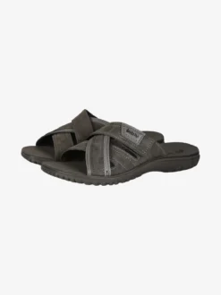 Inblu Ciabatte da uomo con fasce a strappo incrociate - grigio scuro