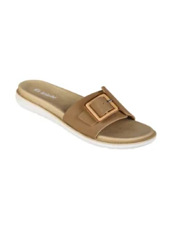 Inblu DUAL DENSITY Ciabatte donna con fibbia - marrone