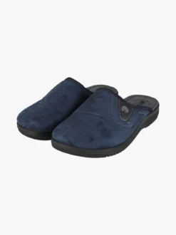 Inblu Pantofole da uomo in tessuto scamosciato con logo