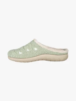 Inblu Pantofole donna invernali con ricami - verde chiaro