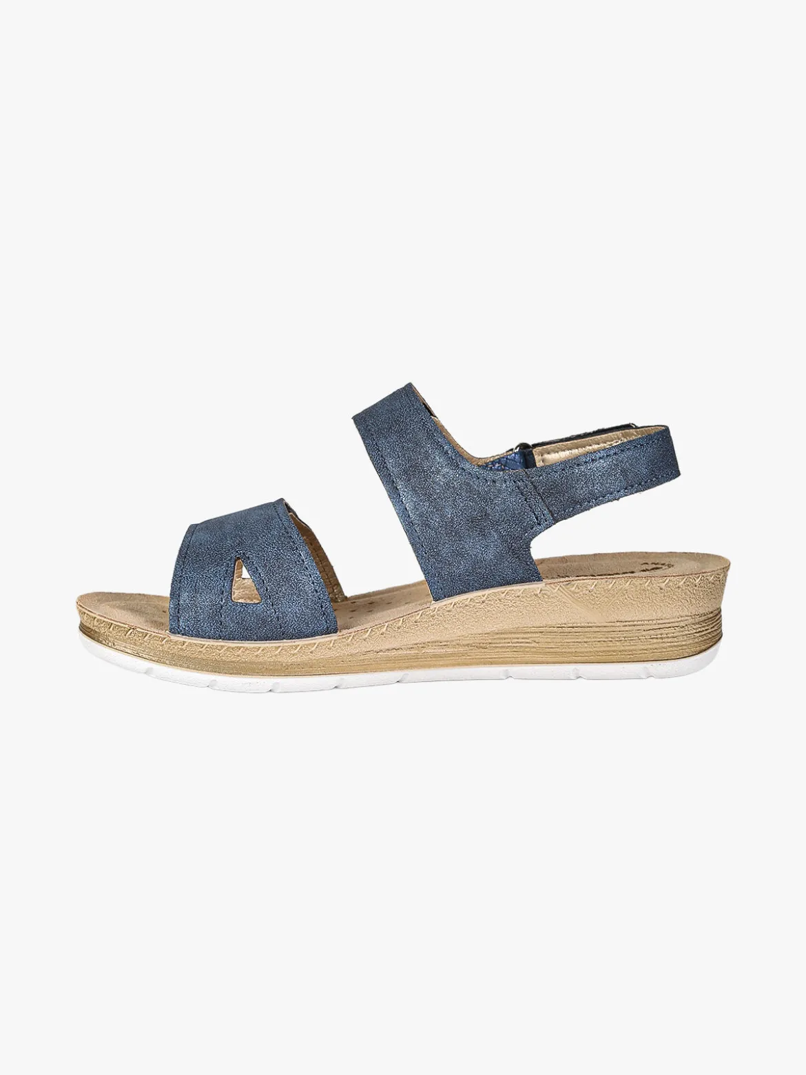 Inblu Sandali donna con zeppa e cinturini a strappo - blu