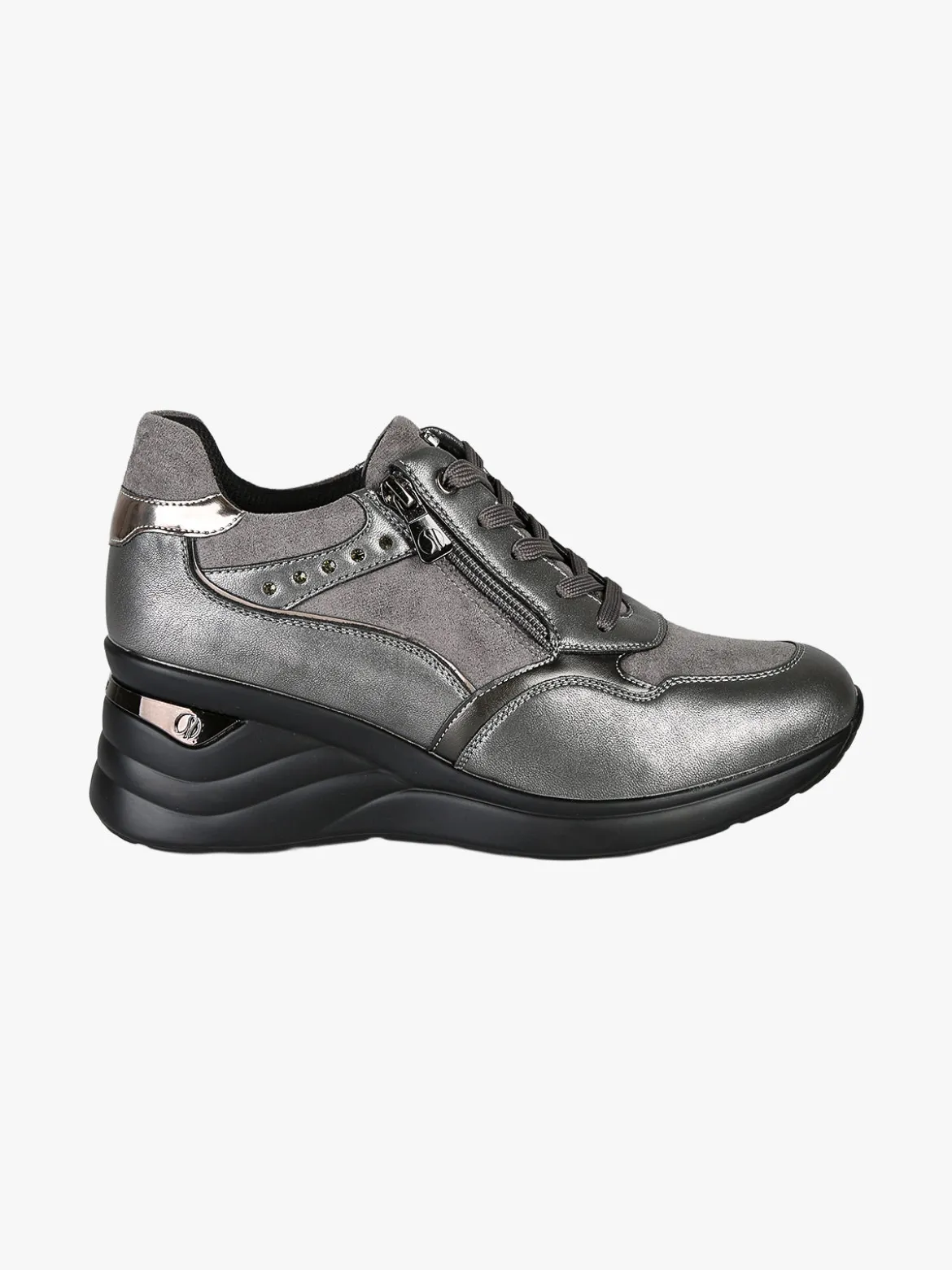 Inblu Sneakers donna con zeppa - grigio scuro