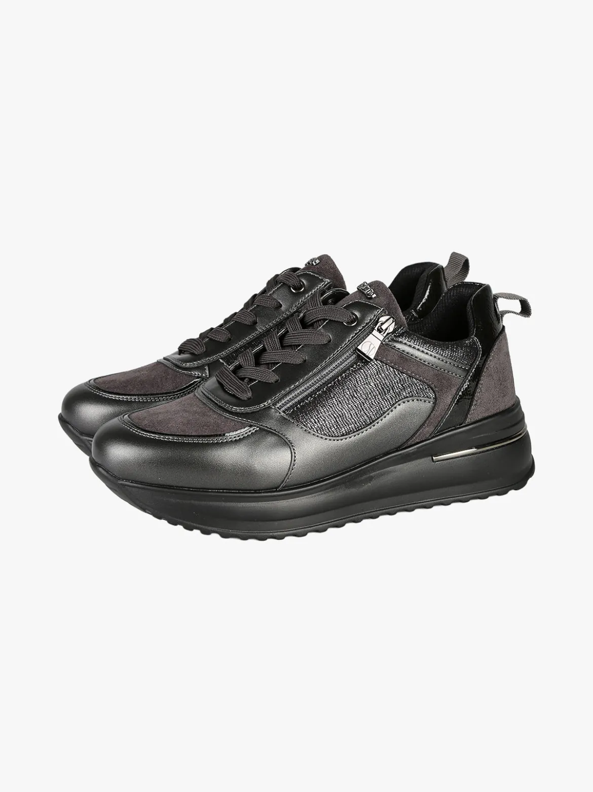 Inblu Sneakers donna stringate con platform - grigio scuro