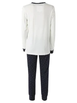 Infiore GALAXY Pigiama lungo da donna in cotone con stampe - panna