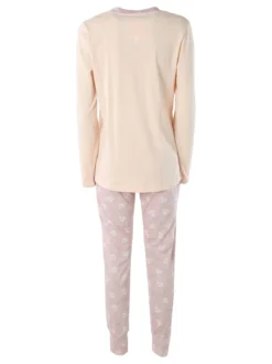 Infiore HONEY Pigiama lungo da donna in cotone con stampe - rosa