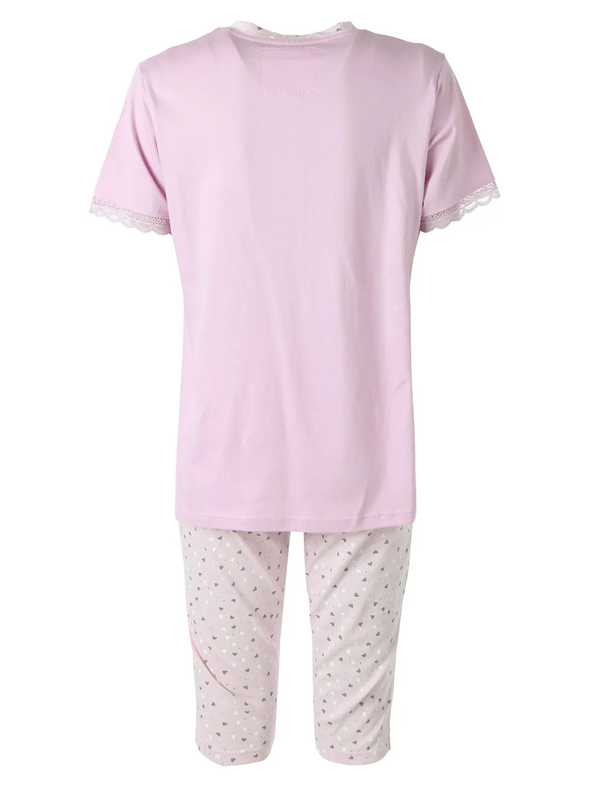 Infiore LOVELY Pigiama donna in cotone con t-shirt e pinocchietti - lilla