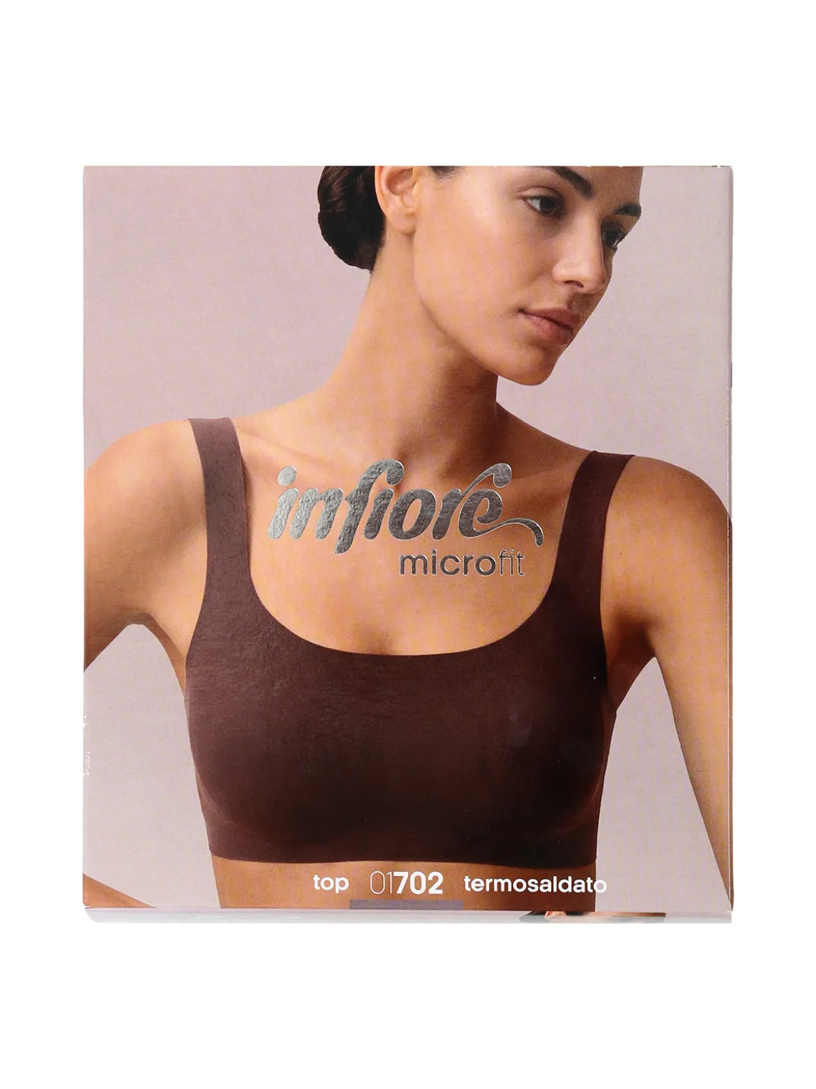 Infiore MICROFIT 01702 Reggiseno top donna imbottito senza ferretto COPPA B - nero