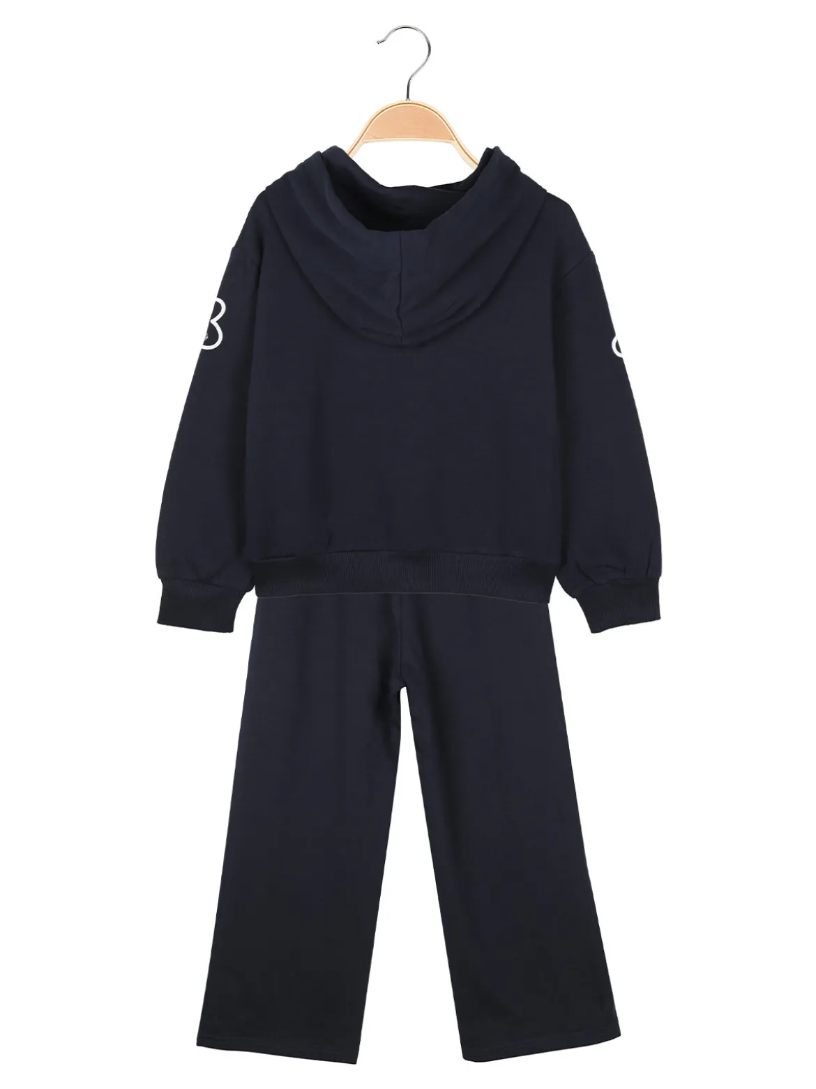 Injuly Completo 2 pezzi da bambina con cappuccio e strass - blu scuro