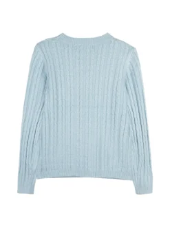 Injuly Maglione girocollo da bambina a trecce