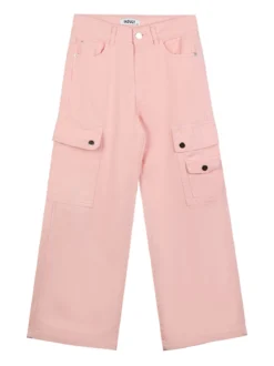 Injuly Pantaloni da ragazza a gamba larga con tasconi