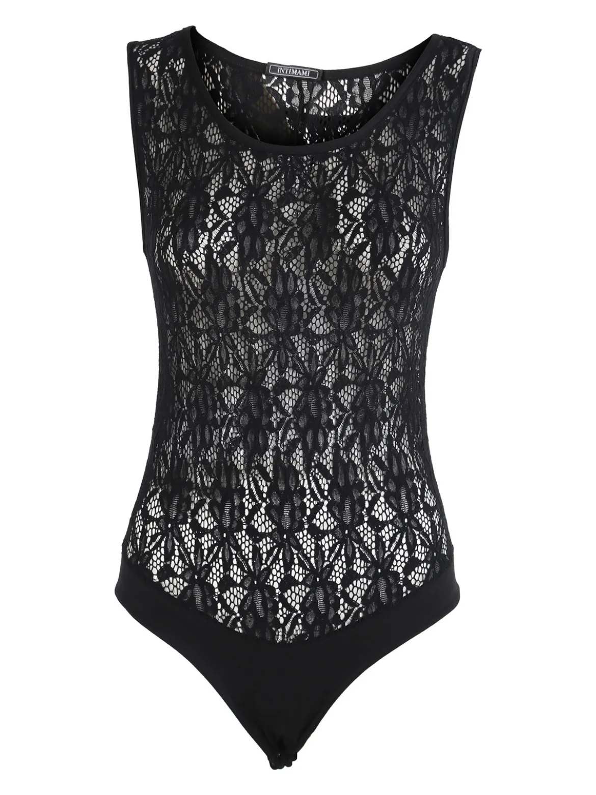 Intimami Body smanicato da donna in pizzo - nero