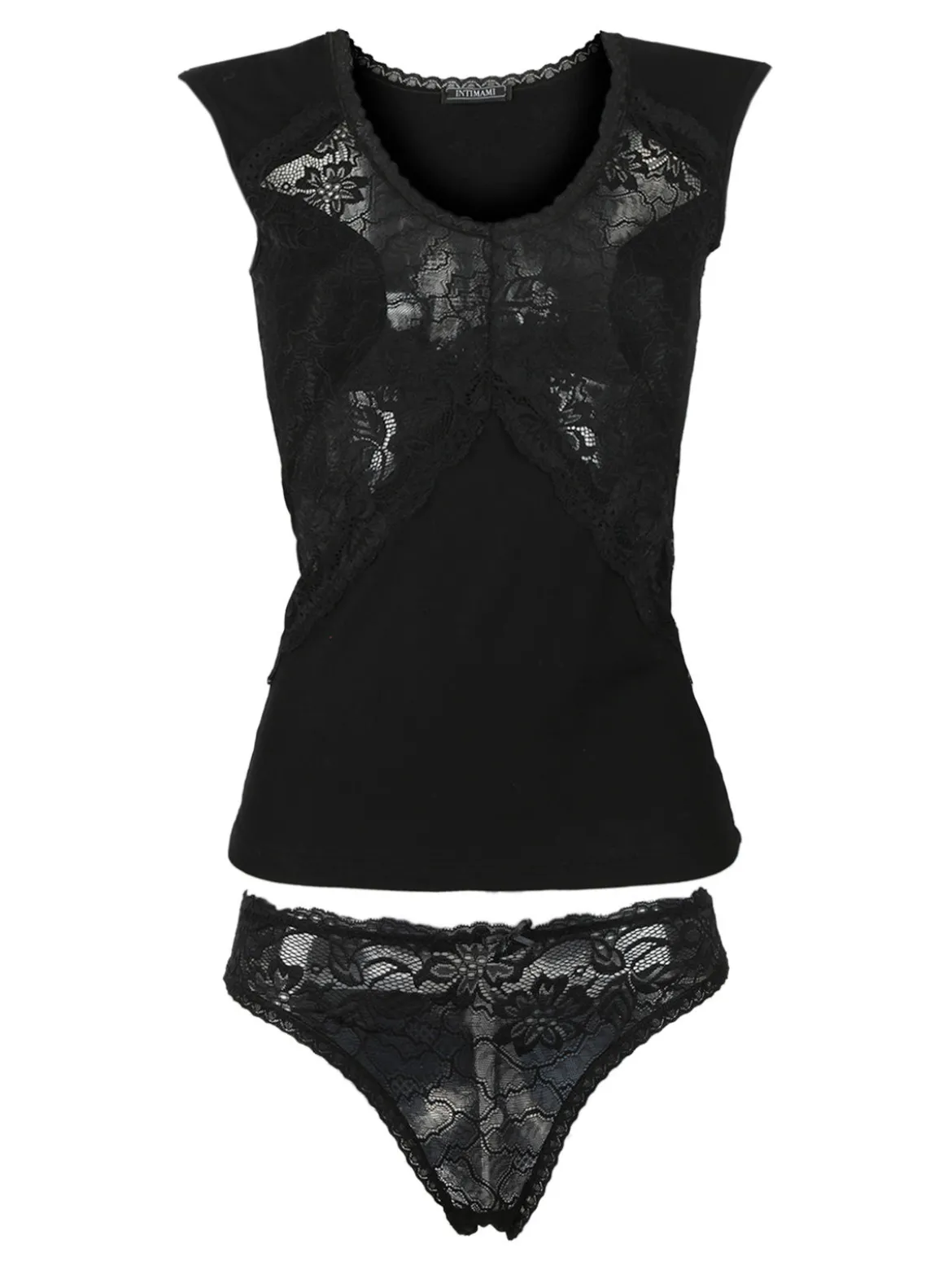 Intimami Coordinato intimo donna nero con pizzo