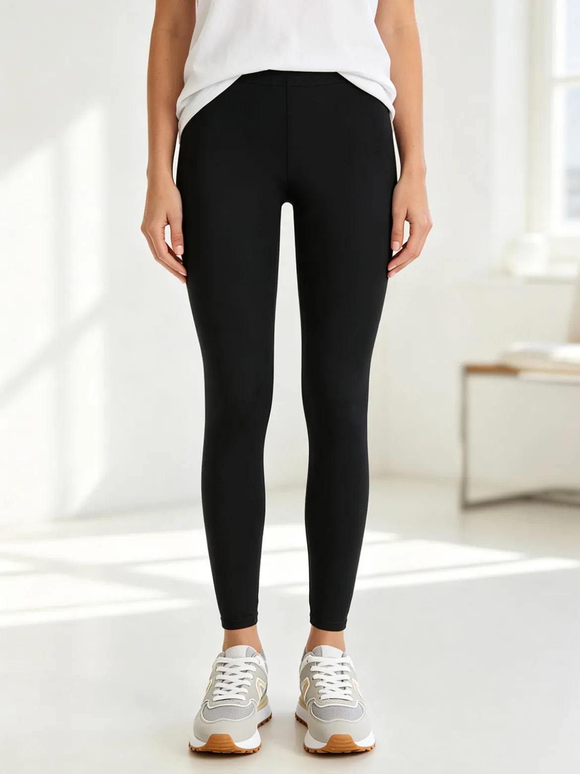 Intimami Leggings donna in cotone bielastico