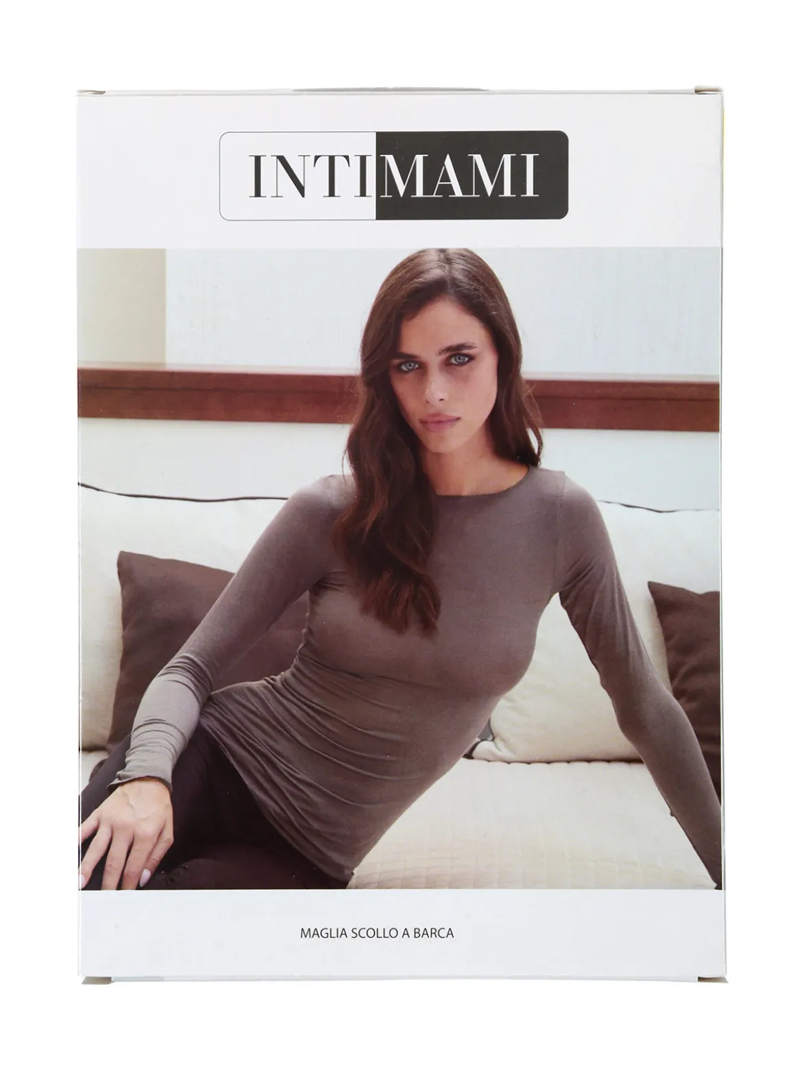 Intimami Maglia donna a maniche lunghe in misto lana con scollo a barca - verde