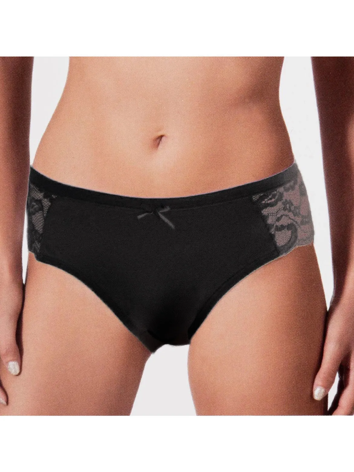 Intimami Slip in cotone con pizzo