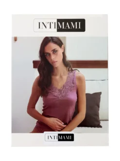 Intimami Top donna a spalla larga con scollo di pizzo - porpora