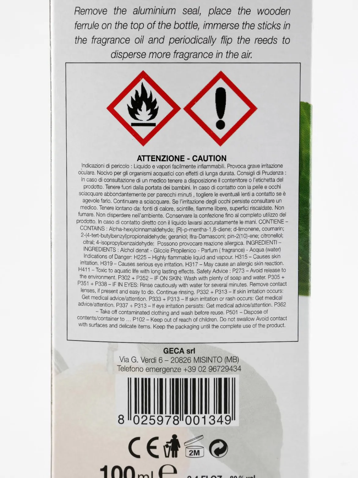 I Profumi Della Natura Diffusore a bastoncini Mandarino e the verde
