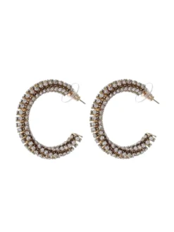 Italian Style Orecchini donna in acciaio con strass