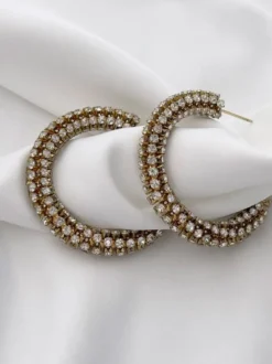 Italian Style Orecchini donna in acciaio con strass