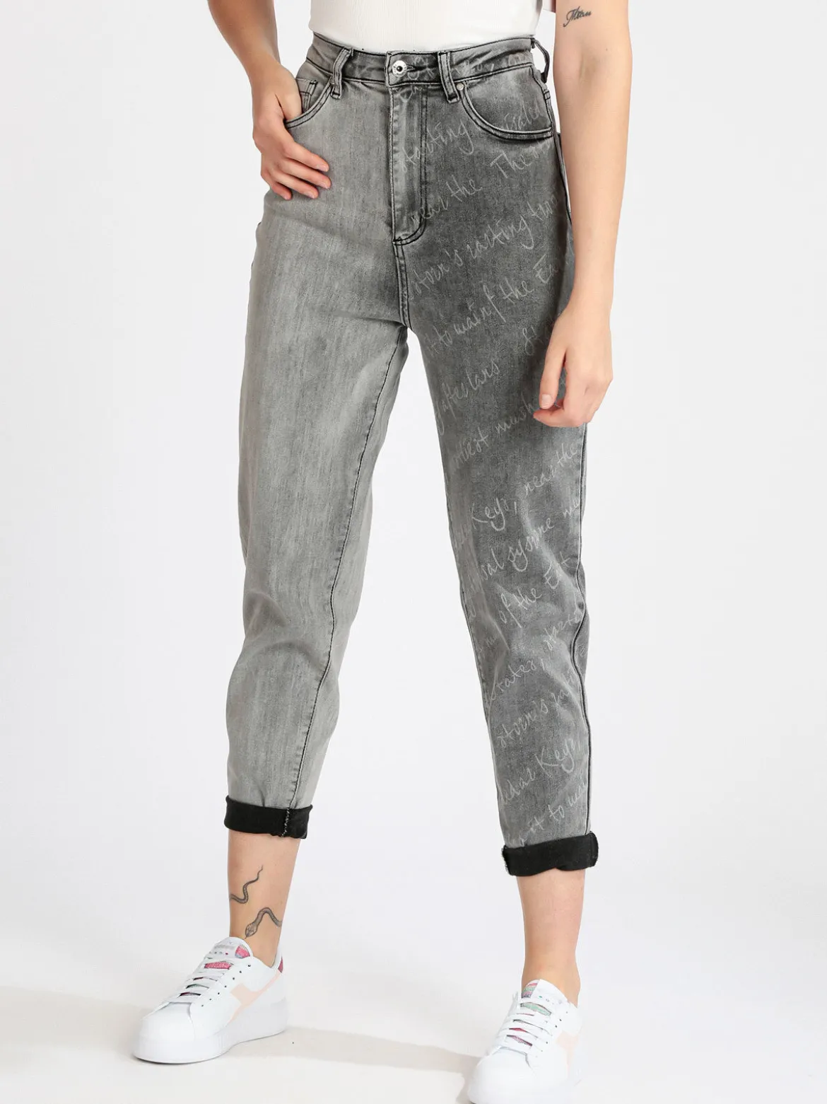 Jeans Louise Francoise Jeans slouchy nero bicolore da donna
