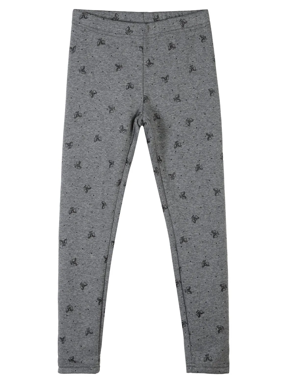 Jebellina Leggings da bambina fiocchi glitter con interno felpato - grigio