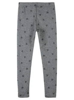 Jebellina Leggings da bambina fiocchi glitter con interno felpato - grigio