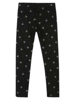 Jebellina Leggings da bambina fiocchi glitter con interno felpato - nero