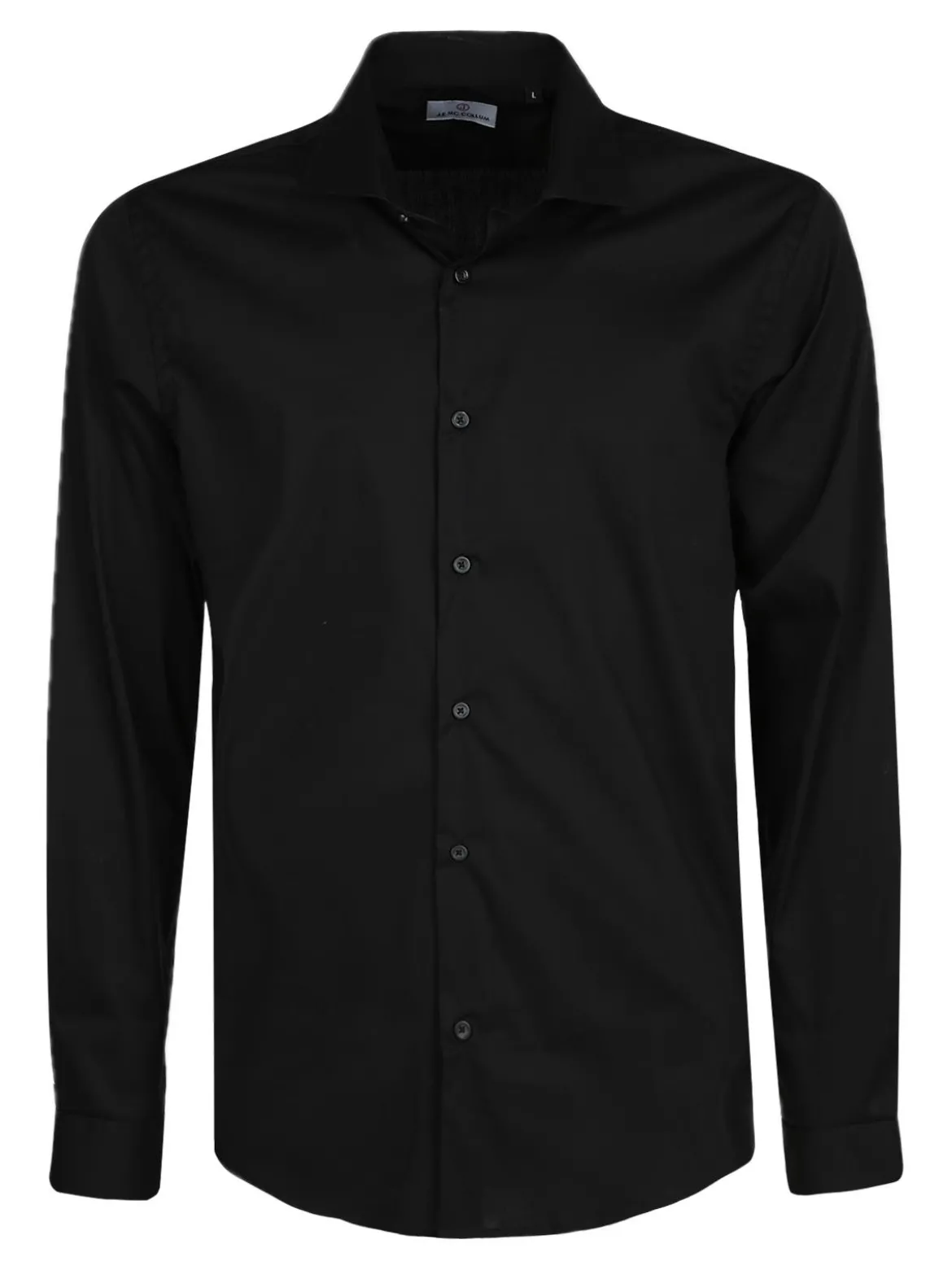 J.E. Mc Collum Camicia nera a maniche lunghe classic fit