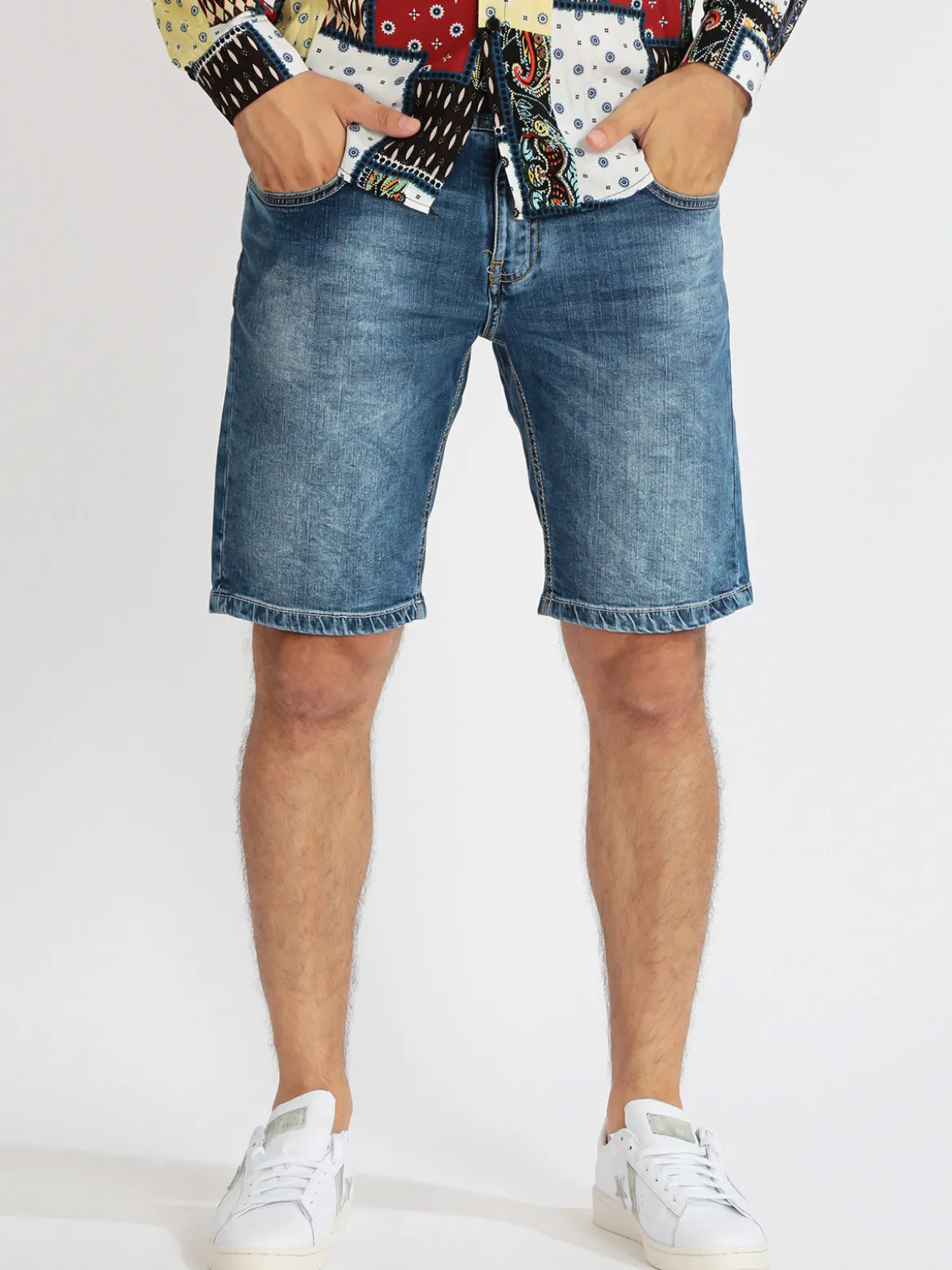 Johnny Looper Bermuda in jeans uomo