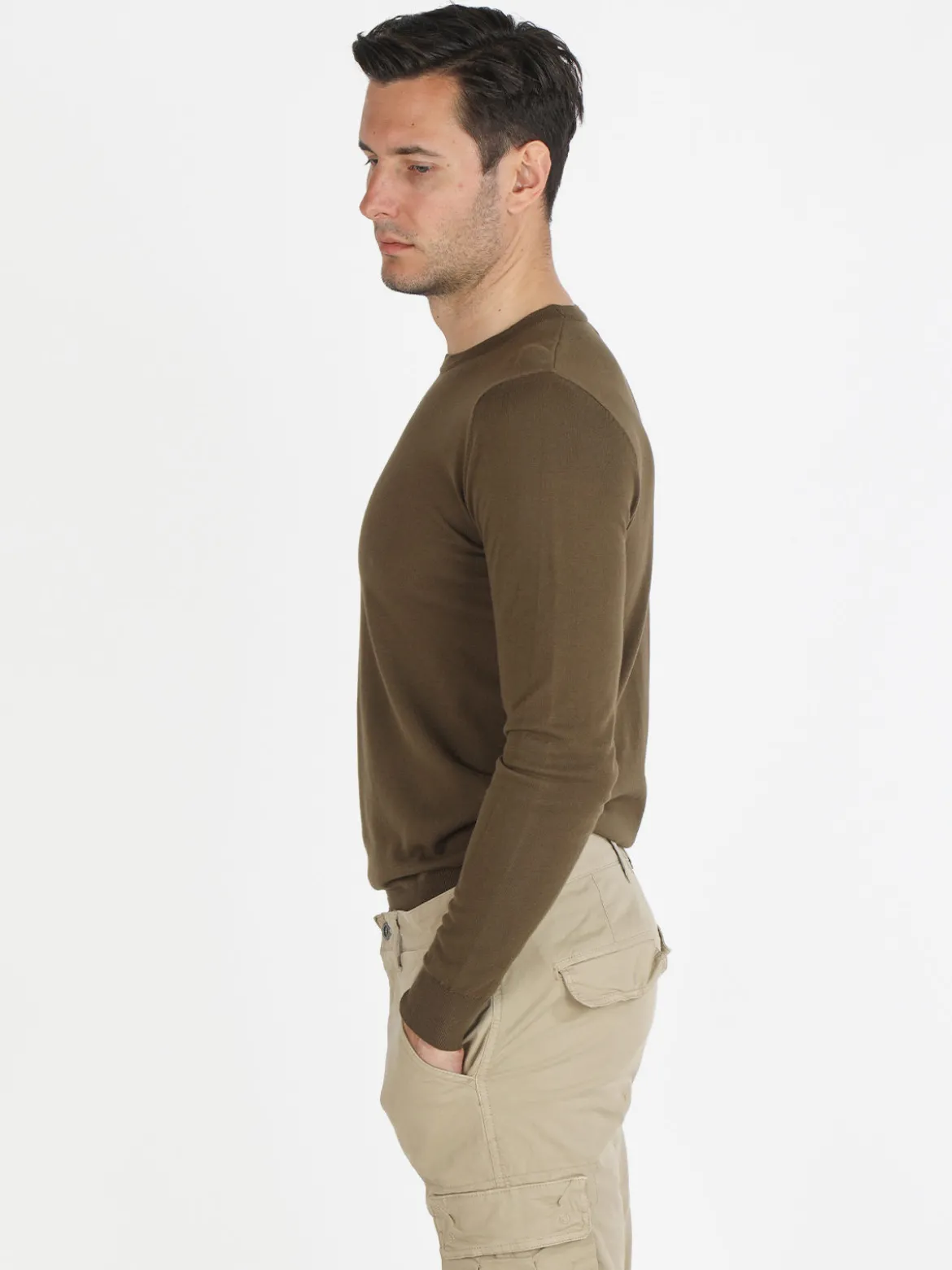 Johnny Looper Maglia girocollo da uomo in cotone