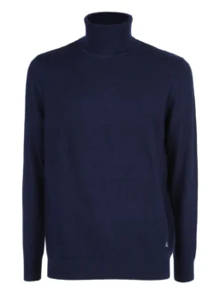 Johnny Looper Maglione dolcevita da uomo in misto lana - blu scuro