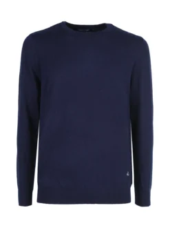 Johnny Looper Maglione girocollo da uomo in misto lana - blu scuro