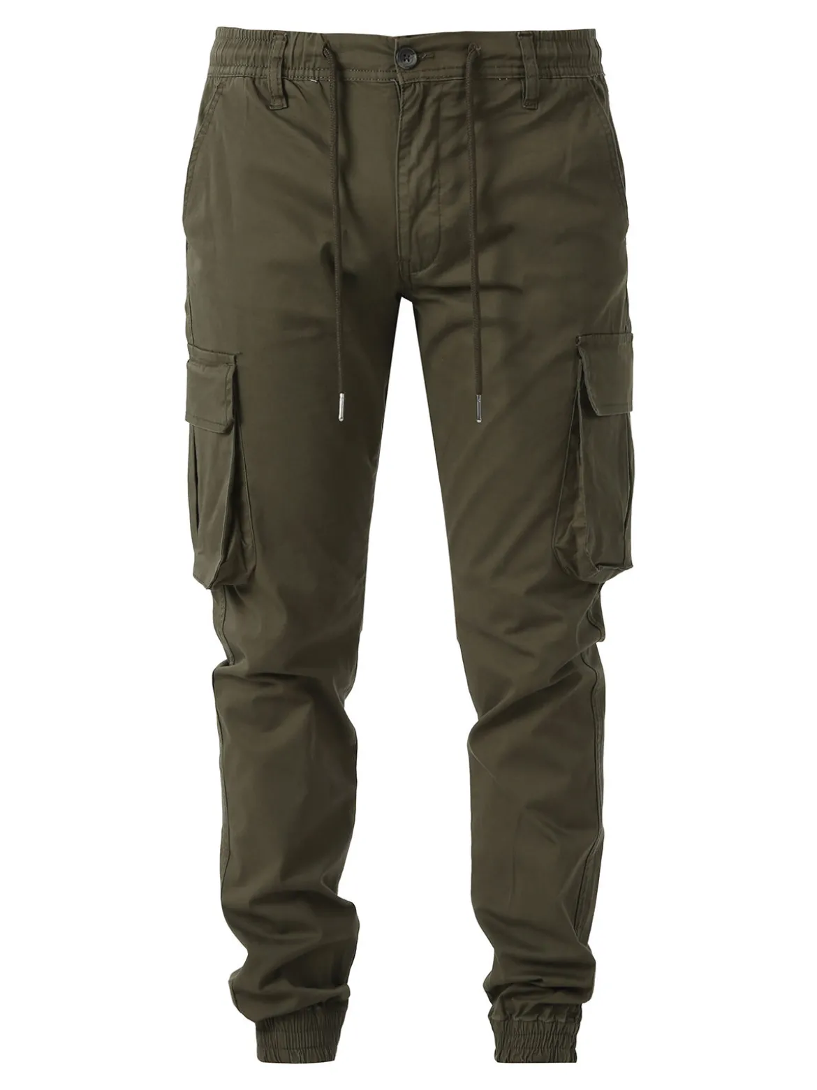 Johnny Looper Pantaloni cargo da uomo con coulisse e polsini - militare
