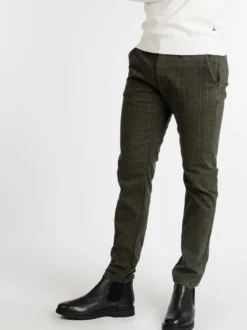 Johnny Looper Pantaloni da uomo slim fit a quadri