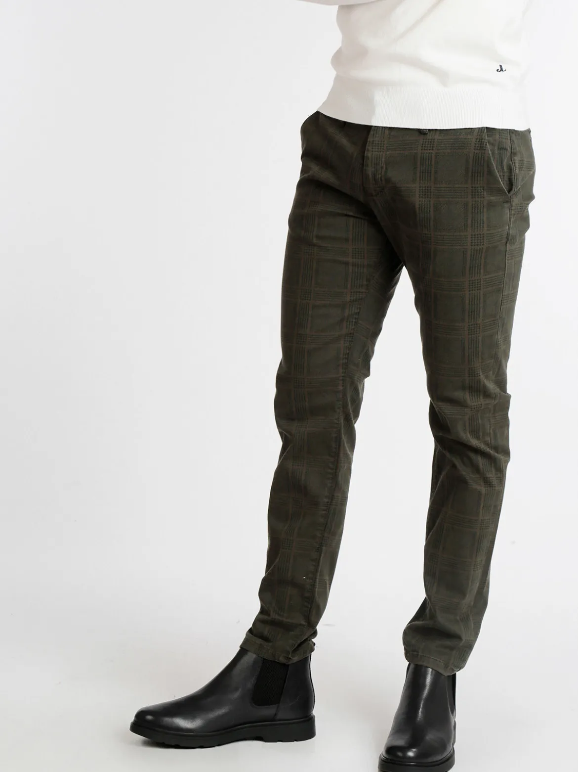 Johnny Looper Pantaloni da uomo slim fit a quadri