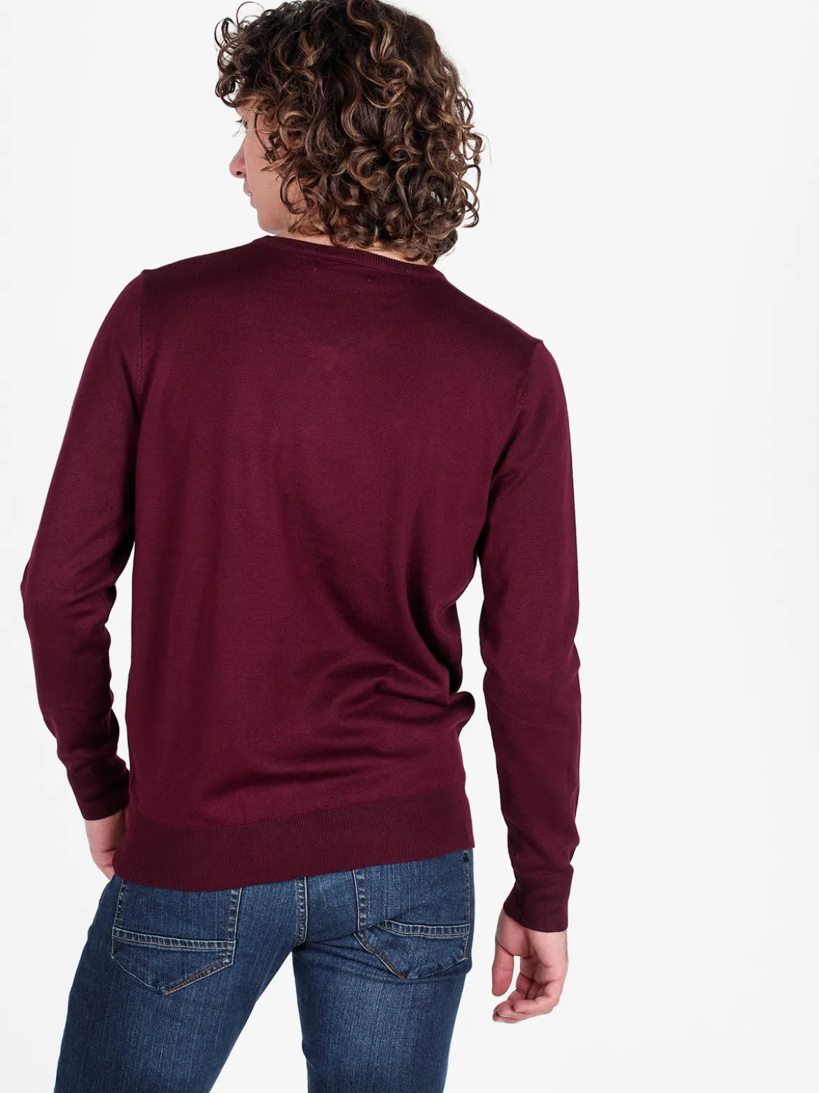 Johnny Looper Pullover da uomo in maglia con scollo a V