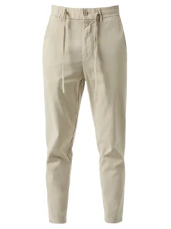 J.Sette Pantaloni casual da uomo in cotone con coulisse - beige