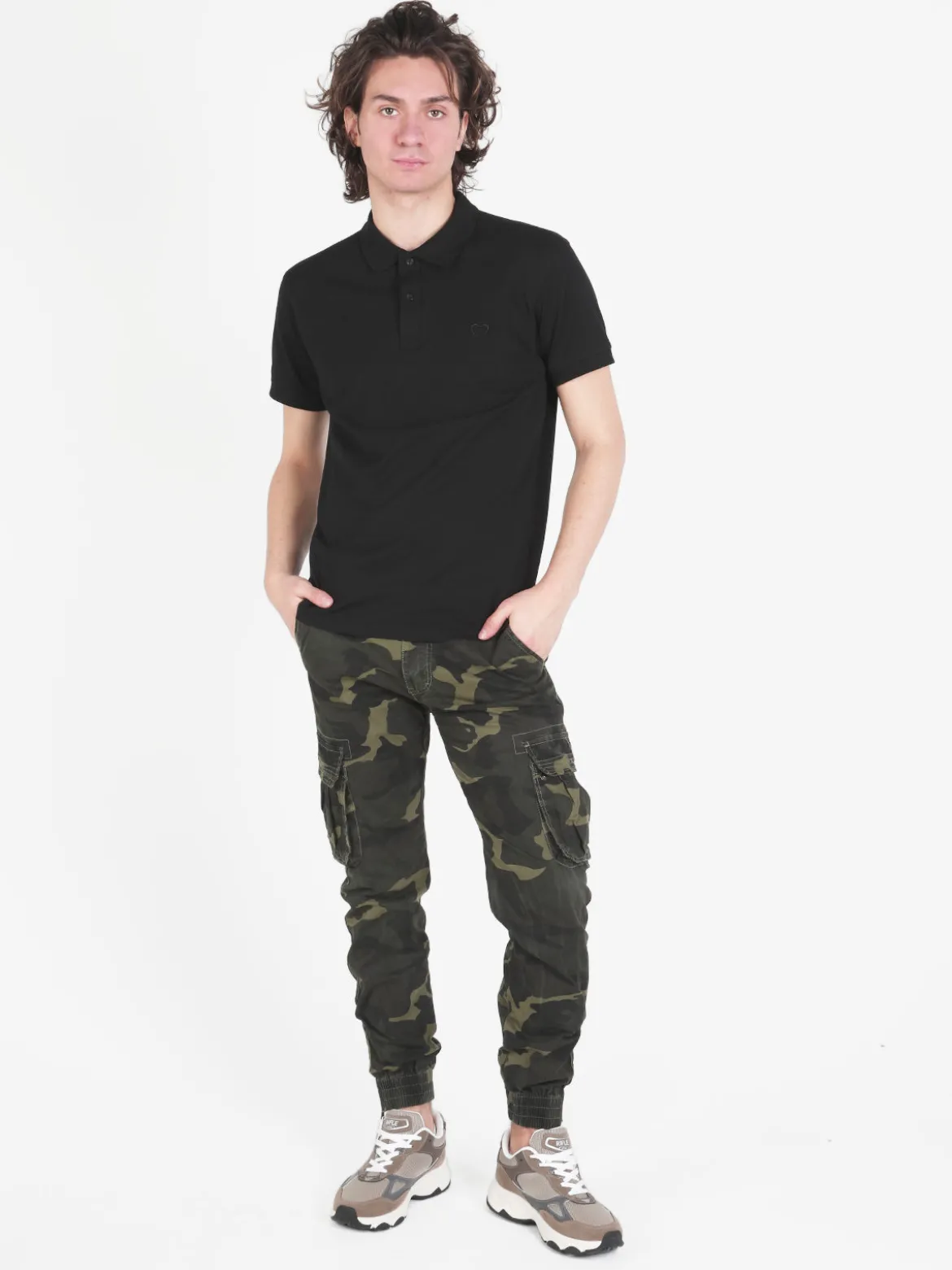 J.Sette Pantaloni mimetici da uomo con polsini e zip